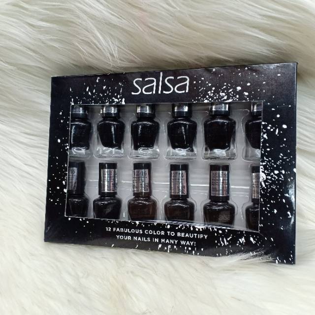 KUTEK SALSA NAIL POLISH BOK HITAM ISI 12