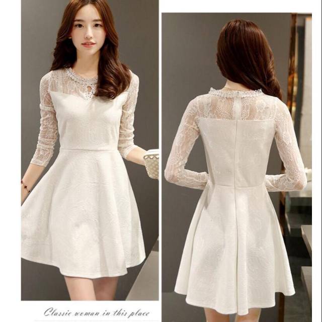 Dress brokat putih