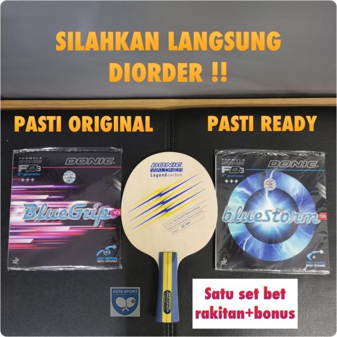 Bat Donic Waldner Legend Carbon kombinasi karet Donic terbaik Set