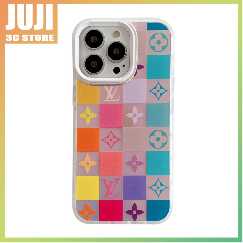 Case Pelindung Transparan Motif LV Warna-Warni Untuk iphone 11 12 13 promax x xs xr xsmax 7 8 plus