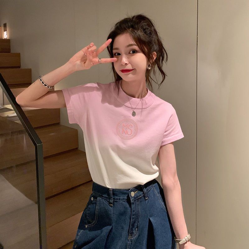 [littlecrab] Kaos Oversize Ombre NS T-shirt Two Tone 2 Warna Baju Trending Tshirt Lembut Warna Soft Berkualitas Pink Biru Putih Alexanderwang NowYork Kaos Imut Kerah Tebal Korean Style