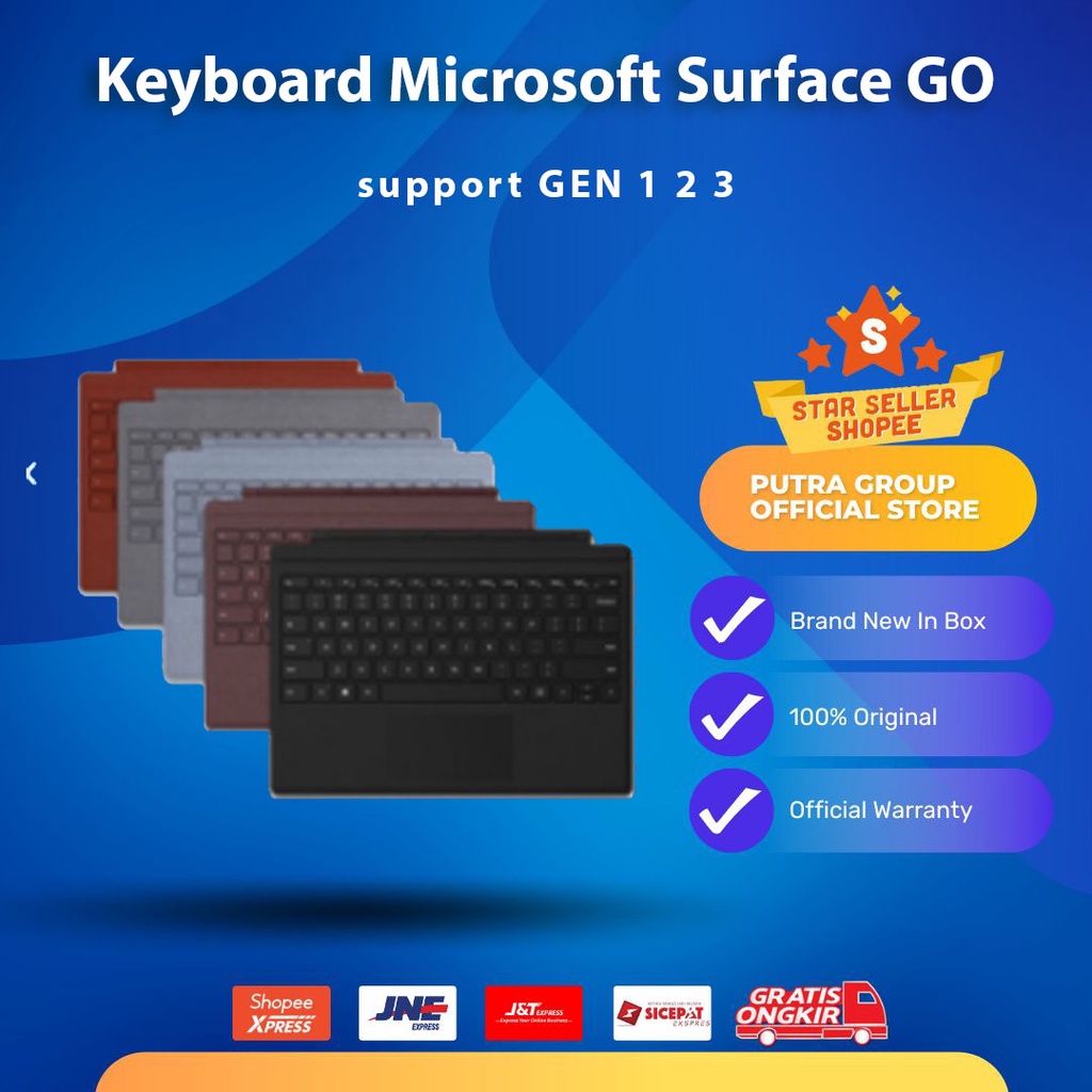 Microsoft Surface GO Keyboard Cover / Keyboard Cover Surface GO 1 2 3 Original Brand New in Box