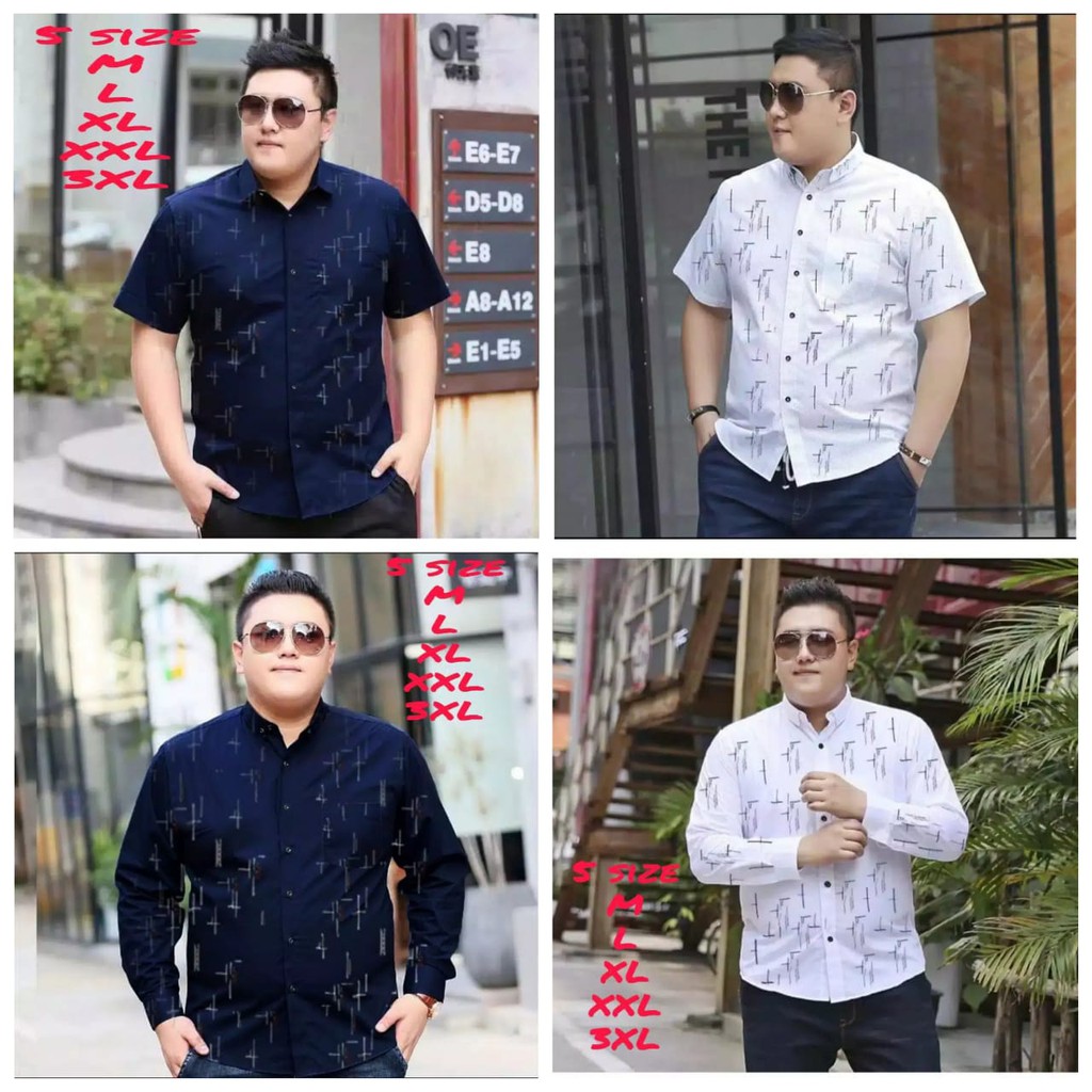 Kemeja Pria Lengan Pendek BIGSIZE JUMBO &amp; PANJANG 2 WARNA NAVY&amp;PUTIH HEM HARISTON Oscar kemeja pria lengan pendek pria keren murah kameja terbaru branded H8M9 polos hem import lengan pendek formal cowok murah dewasa casual baju kemeja premium distro kekin