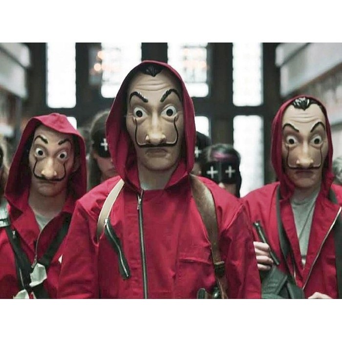 [Bisa COD] Topeng Salvador Dali Topeng Money Heist La Casa De Papel  Topeng Cosplay Bahan PVC Tebal FREE PACKING KARDUS