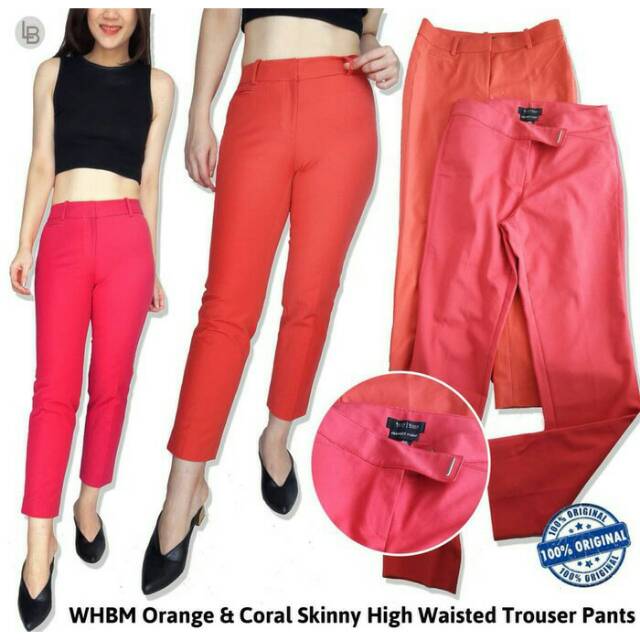 Celana Branded Murah WHBM OrangeNCoral Skinny Pants Celana Basic Ori