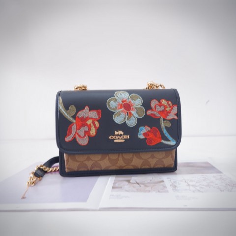 TAS WANITA COACH KLARE CROSSBODY IN SIGNATURE CANVAS WITH FLORAL EMBROIDERY
