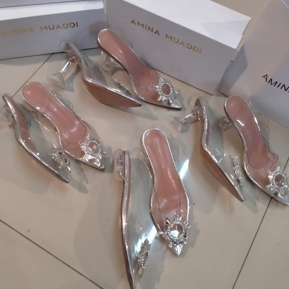 heels kaca transparan amn01 4 , 7  , 2cm