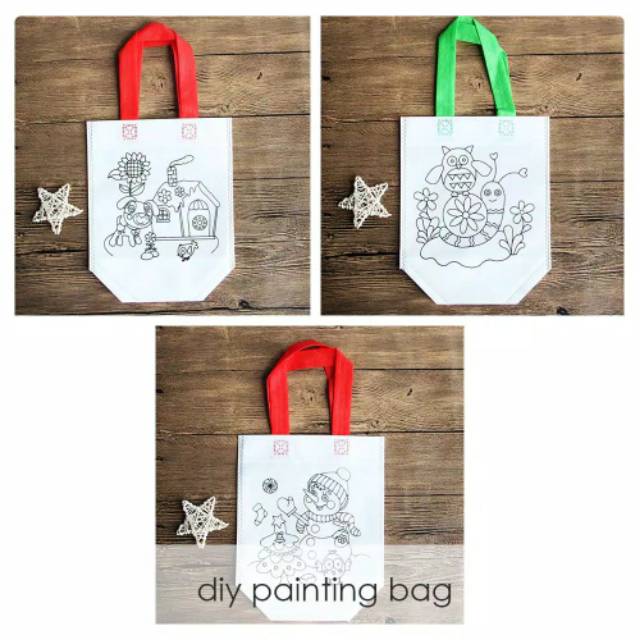 DIY PAINTING BAG mewarnai tas + spidol