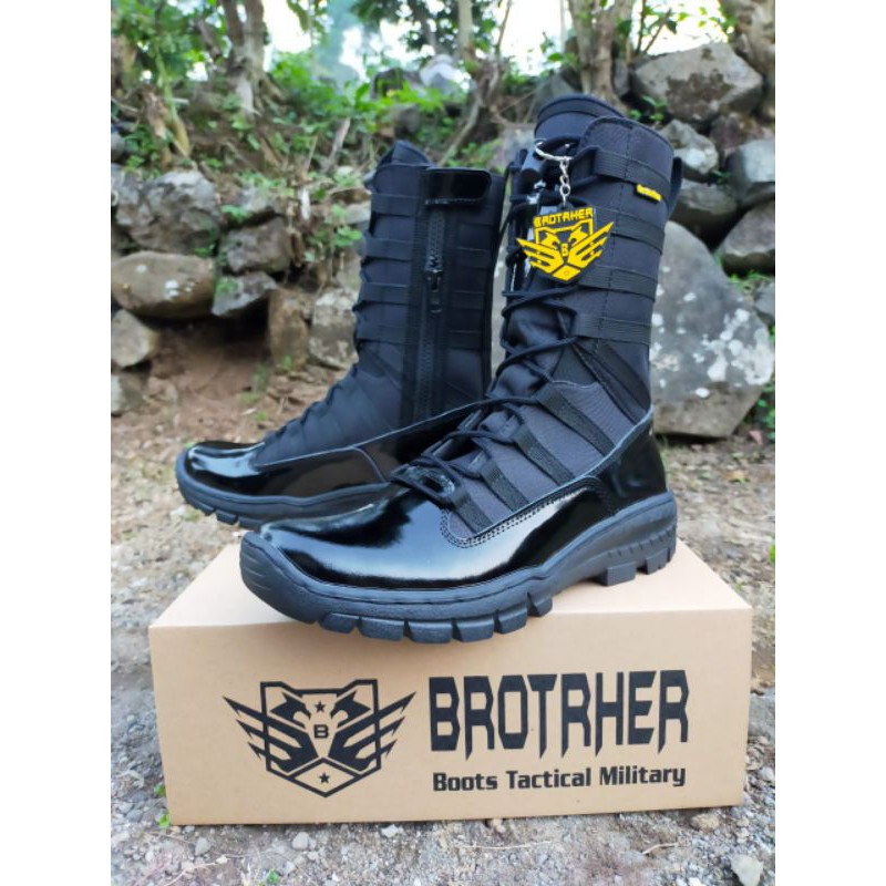 Sepatu pdl ninja kulit kilap merk brotrher