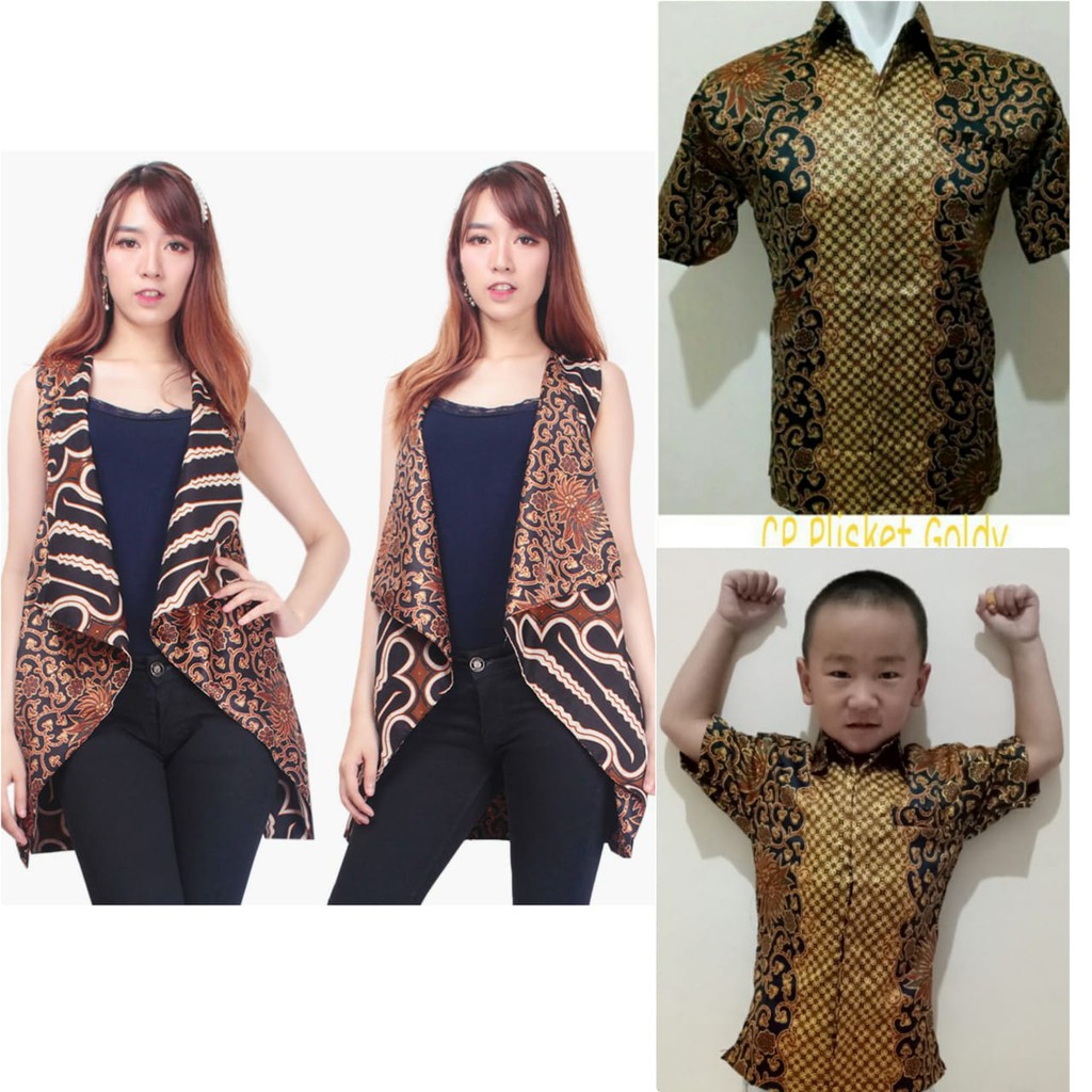 SB Collection Couple Family Baziqa Batik 2in1 Blazer Outer Bolero Dan Kemeja Dewasa Anak