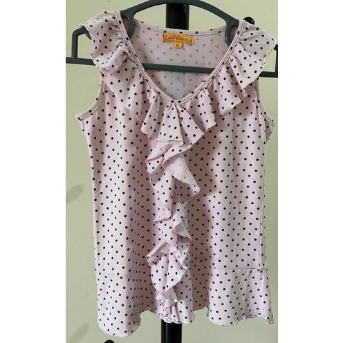 Blouse polkadot ruffle anak perempuan
