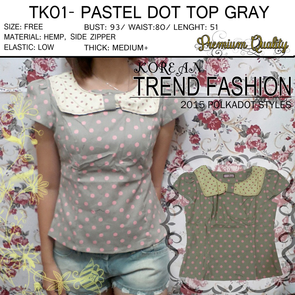 

TK01 PASTEL DOT TOP GRAY
