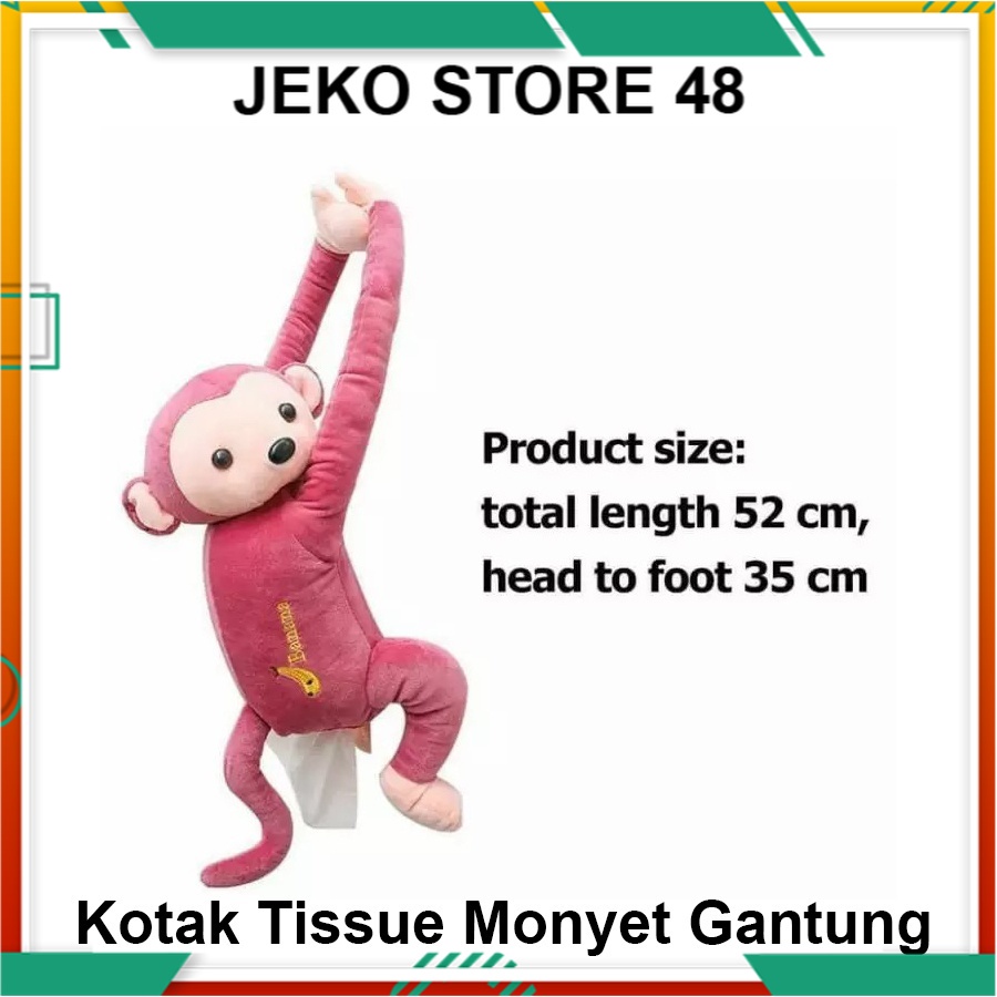 Lucu Monyet Kecil Wadah Kotak Tisu Zipper Kursi Belakang Jaringan Case untuk Mobil dan Rumah JK Jeko