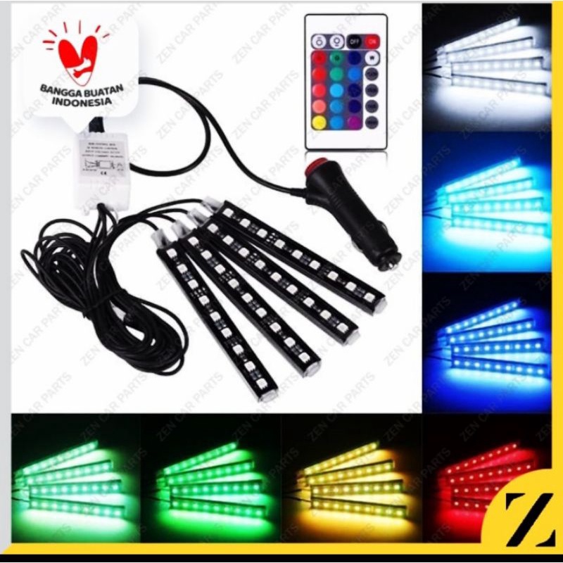 LAMPU KOLONG DASBOARD LED RGB REMOTE