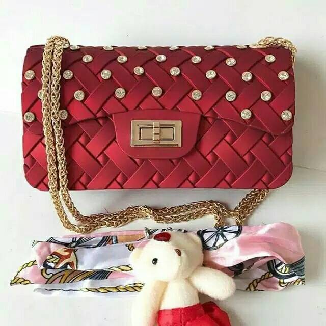 Tas jelly matte diamond anyaman