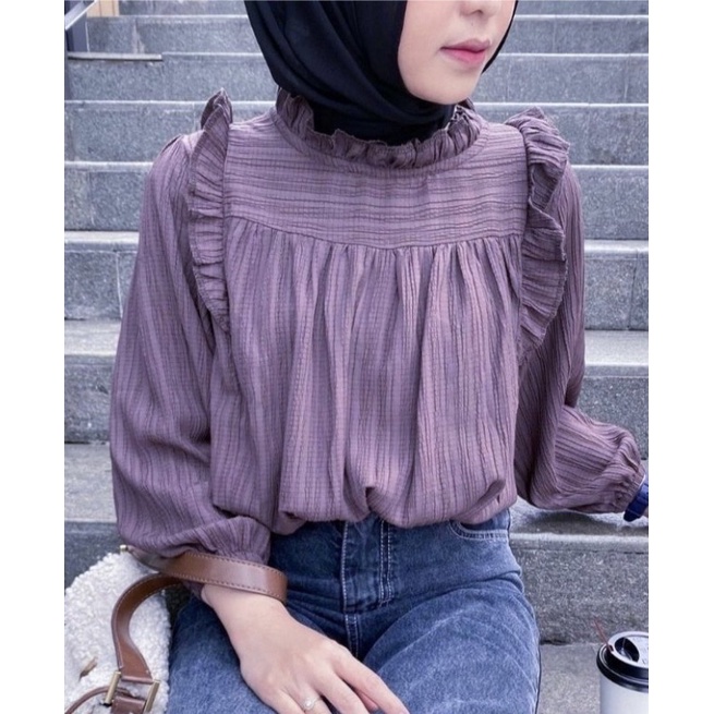 LADY BLOUSE CRINKLE | BLOUSE WANITA | BLOUSE CRINKLE