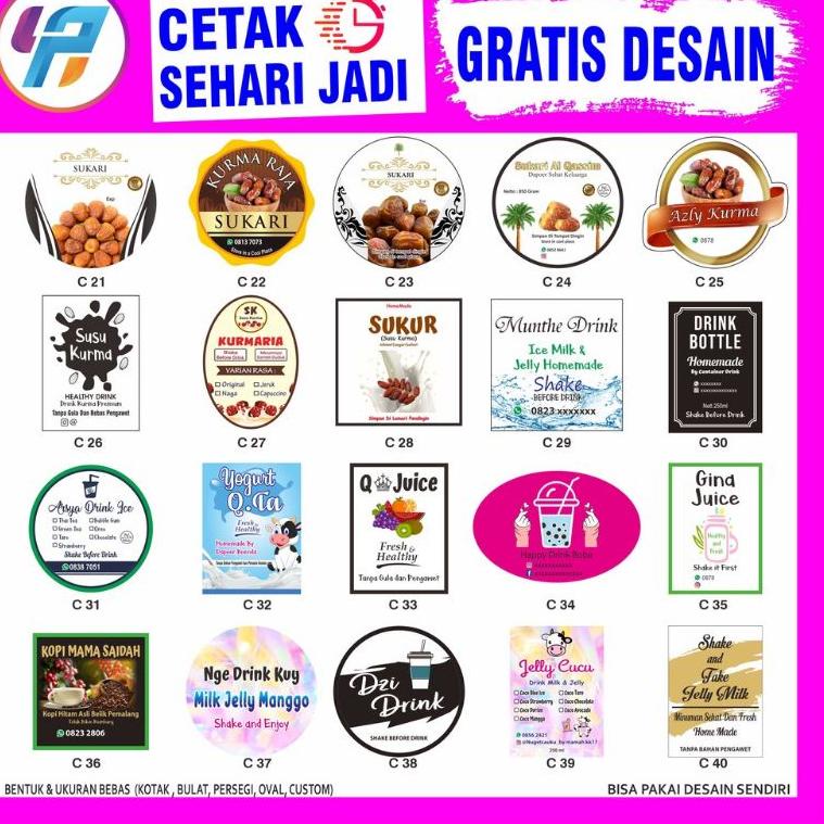 

[KODE CFLPS] LABEL STIKER BULAT CROMO GLOSY CETAK CUSTOM A3