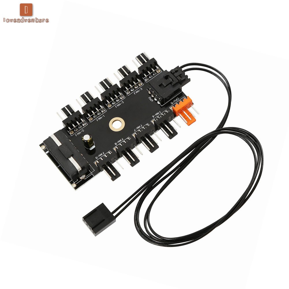 Lv Chassis Fan Hub Cpu Cooling Hub 10 Port 12v 4 Pin Pwm Fan Hub Ide Shopee Indonesia