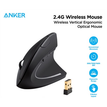 Anker A7852 Wireless Vertical Ergonomic Mouse