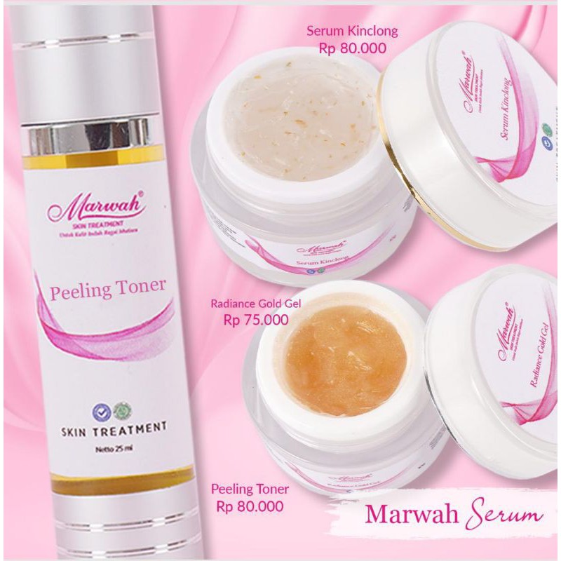 Marwah Peeling Toner /Radiance Gold /Serum Kinclong, /perawatan wajah