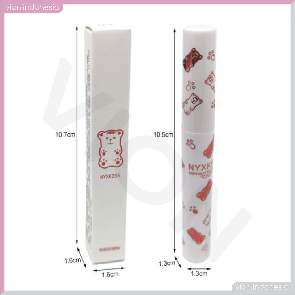 NYXKISS White Red Bear Lipglaze Lipstick Waterproof Lasting Moisturising Lipstik XX018