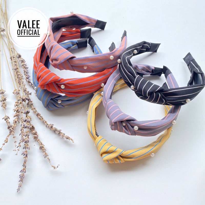 BANDO SIMPUL SALUR MUTIARA Wanita Gaya Korea |Bando Simpul Salur Mutiara Fashion Aksesoris Wanita Korean Import