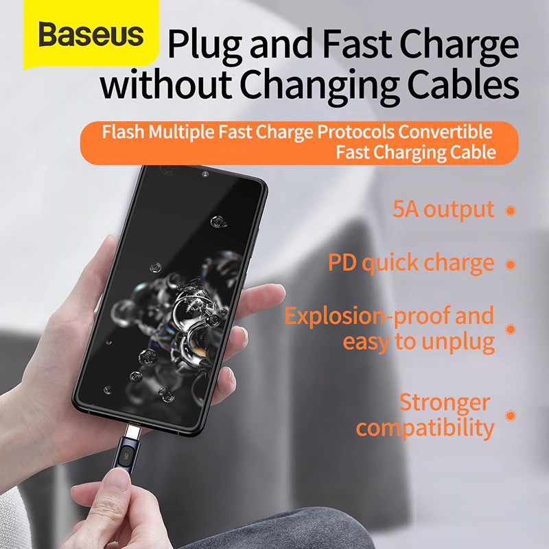 Kabel Data Type C Fast Charging Baseus Cable USB C 5A for HUAWEI