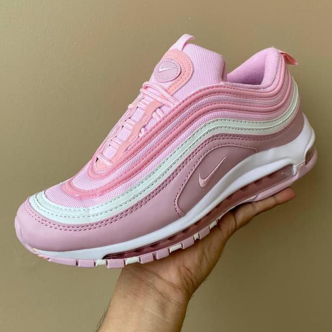 Pengiriman Cepat sepatu Nike air Max 97 Women Pink and White Premium Original 2 CUCI GUDANG