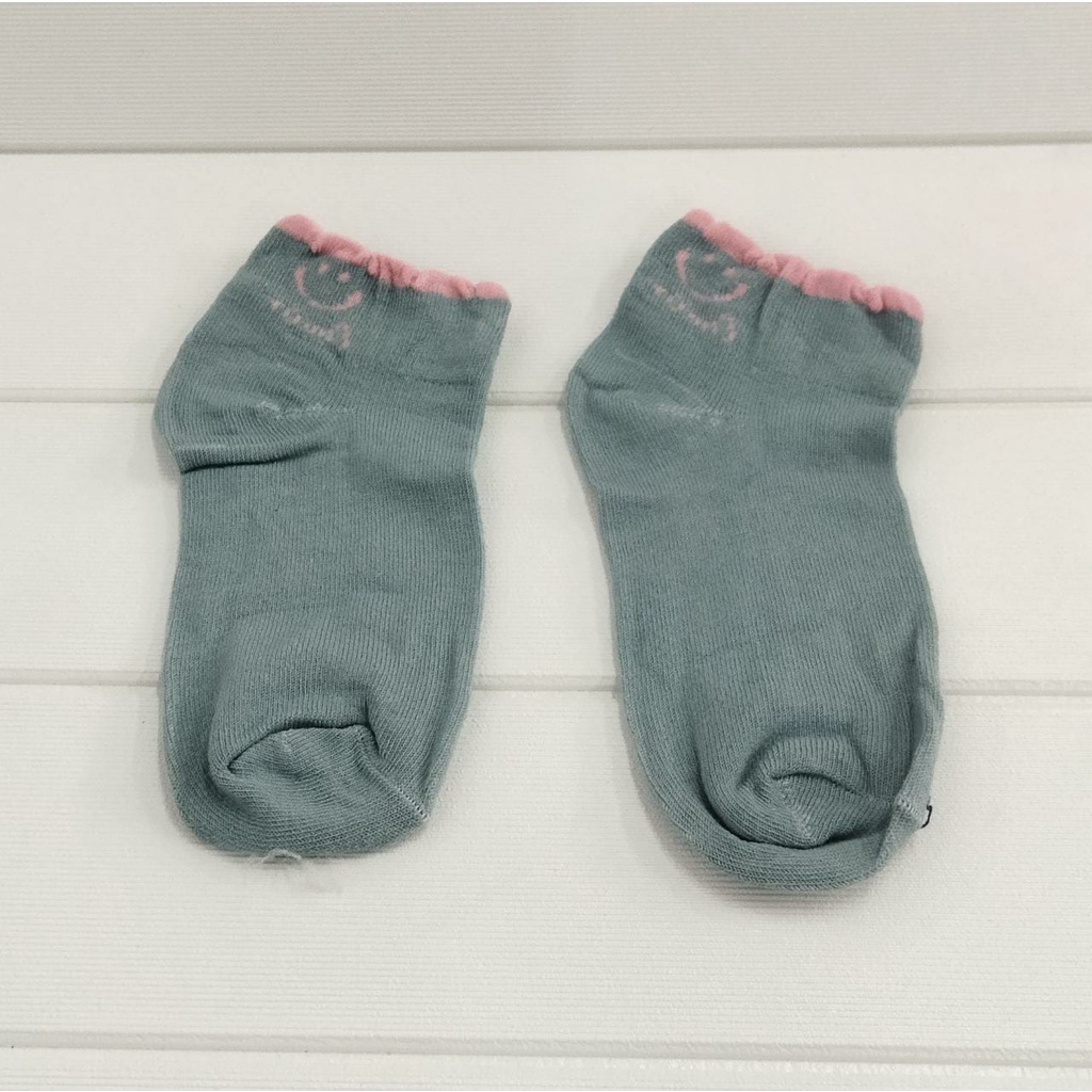 ⭐Gogoland⭐ Kaos Kaki Pendek Motif Smile Semata Kaki Kaoskaki Unisex Pria Wanita-SMILE HIJAU