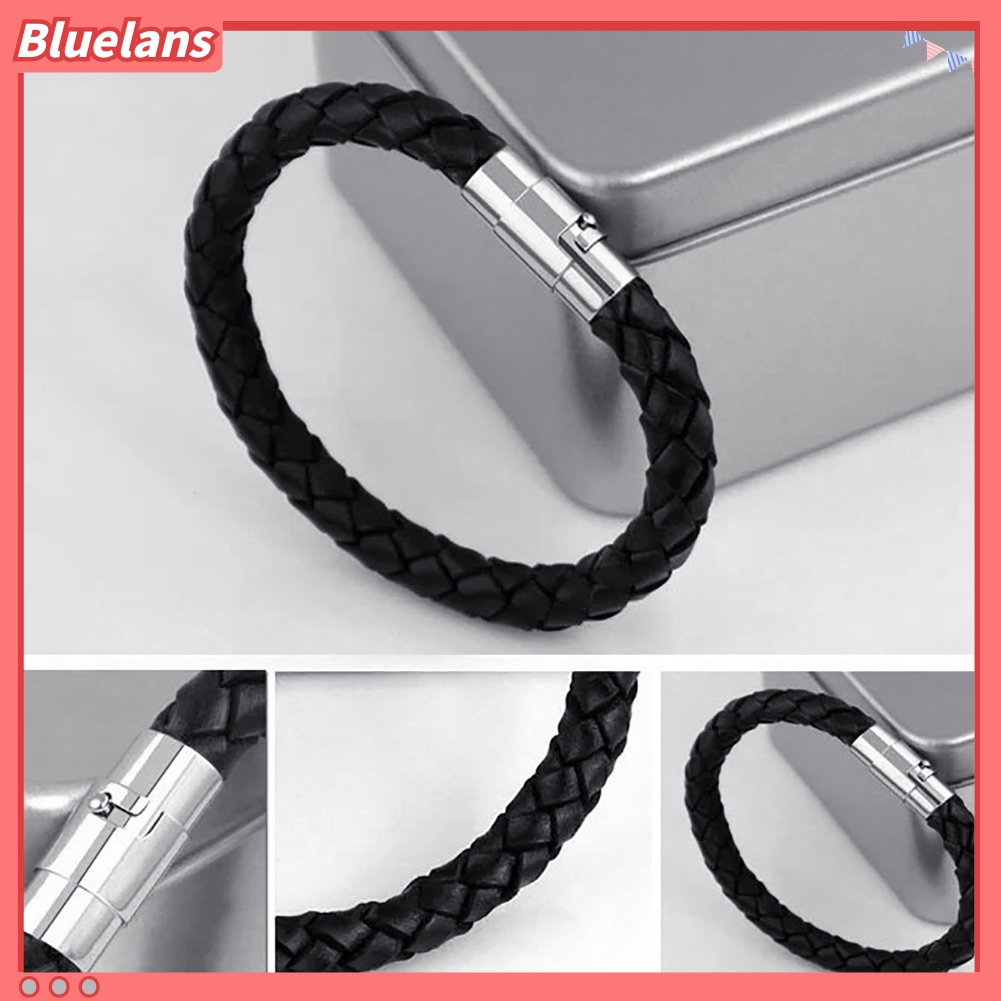 Bluelans Women Fashion Leather Rope Braided Buckle Bracelet Bangle Wrap Jewelry Gift