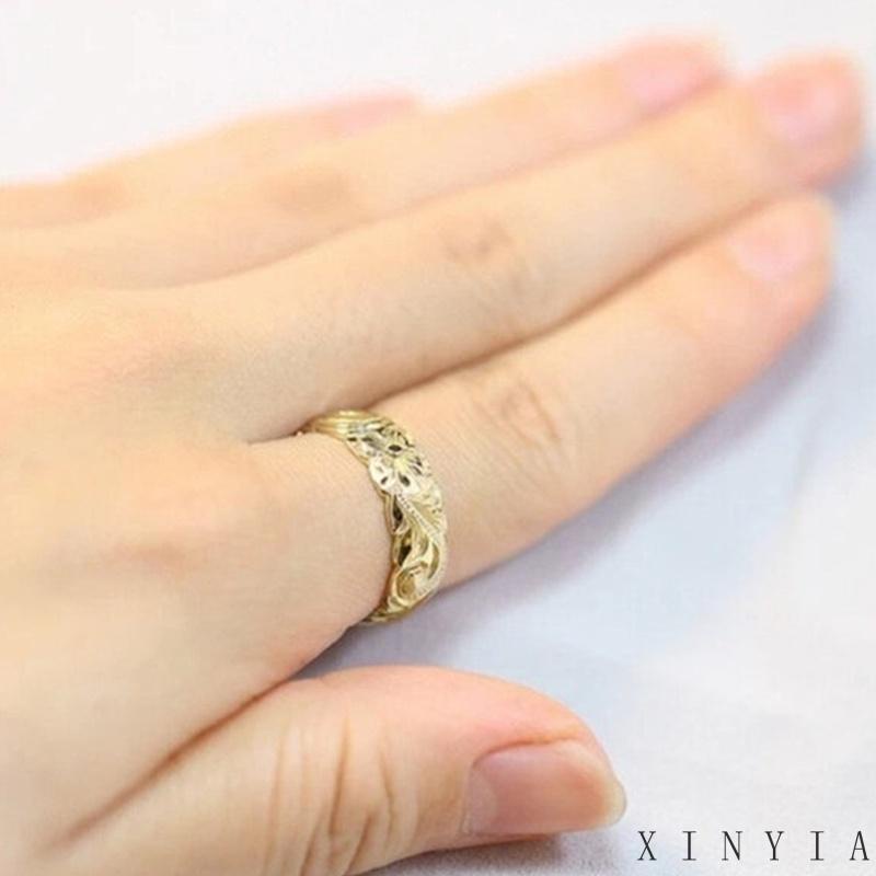 Cincin Suspensi Ukiran Bunga Mawar XIA.ID