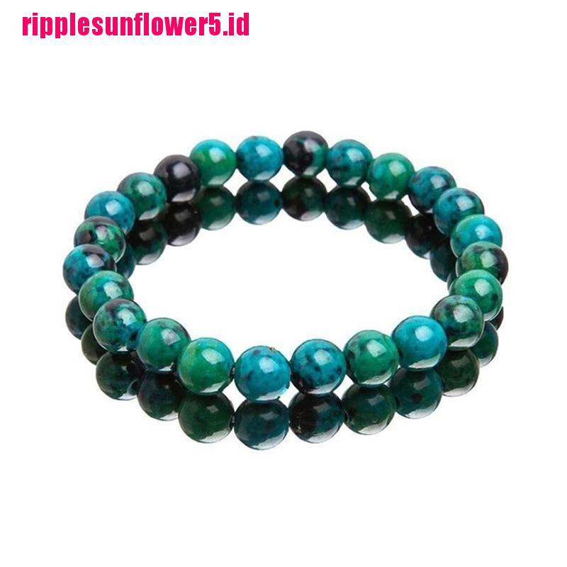 Gelang Manik-Manik Batu Malachite Chrysocolla Ukuran 8mm Untuk Pria