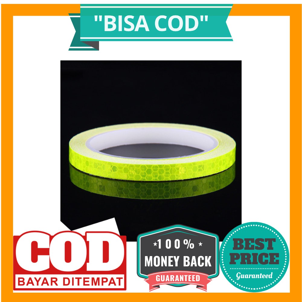 BISA COD DUUTI Reflective Tape Adhesive Stiker Sepeda MTB Bike 800x1CM - MT800 - Yellow