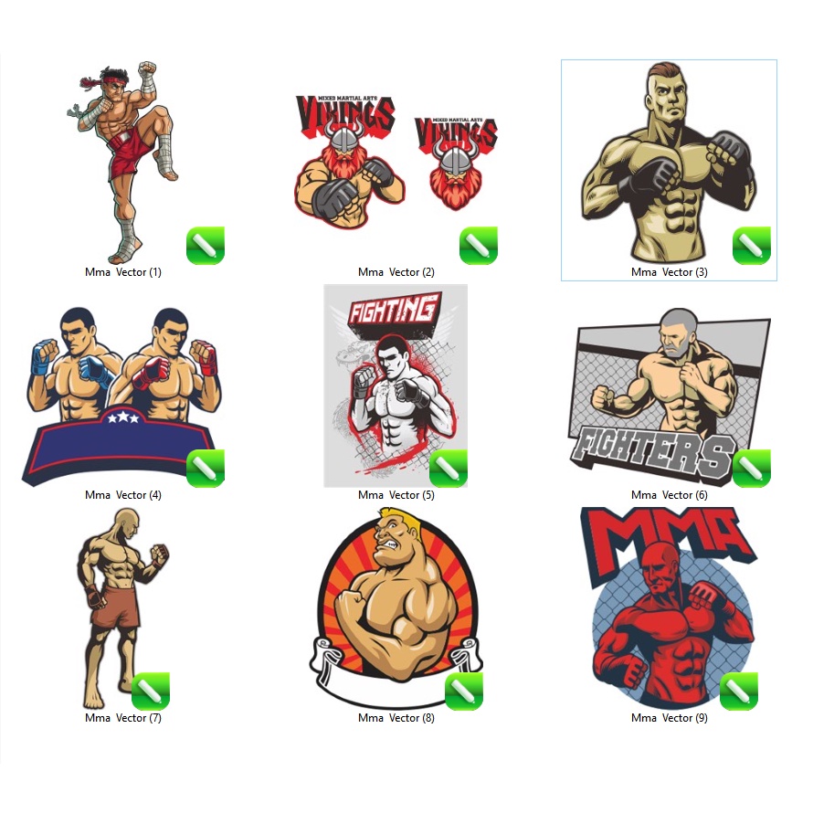 MMA Stickers Vector Set - Coreldraw