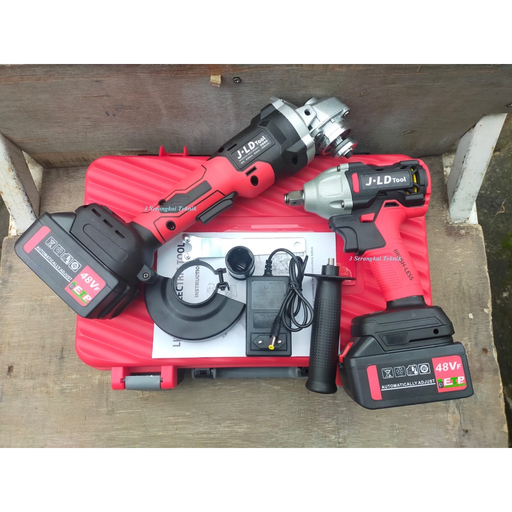 Paket Bor Gerinda cordless 48volt Jld tools