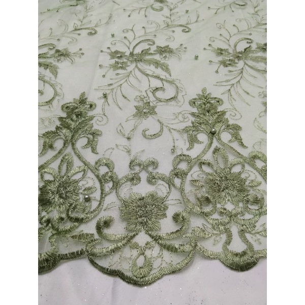 Kain Tile Akar Mutiara/Sorousky/Tile Akar/Bahan Kebaya