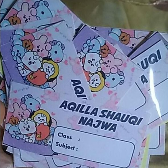 

stiker label Nama Buku Pelajaran Sekolah Satuan bisa Request