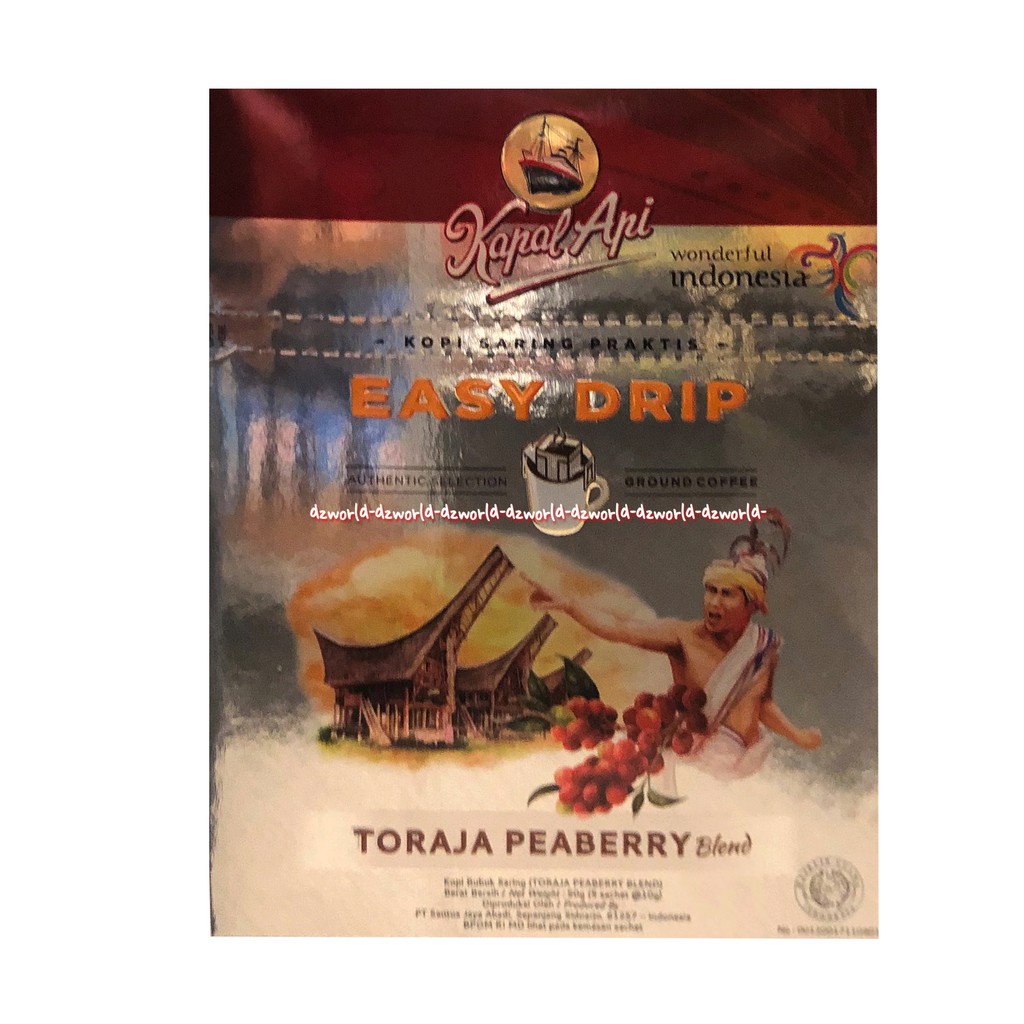 Kapal Api Easy Drip Toraja 5sachet Peaberry Blend Kopi Toraja Bubuk Kapalapi Dengan Saringan Kopi Saring