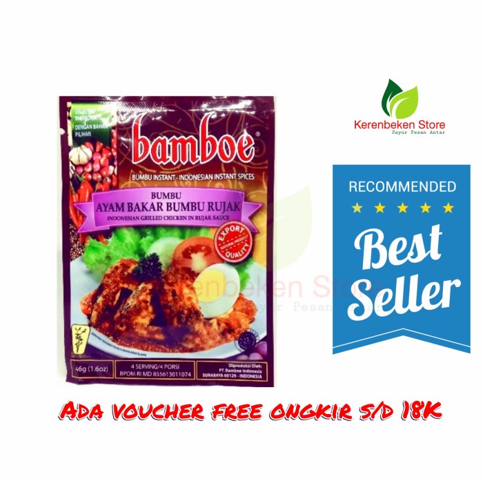 

bamboe bumbu instan ayam bakar bumbu rujak 46gr