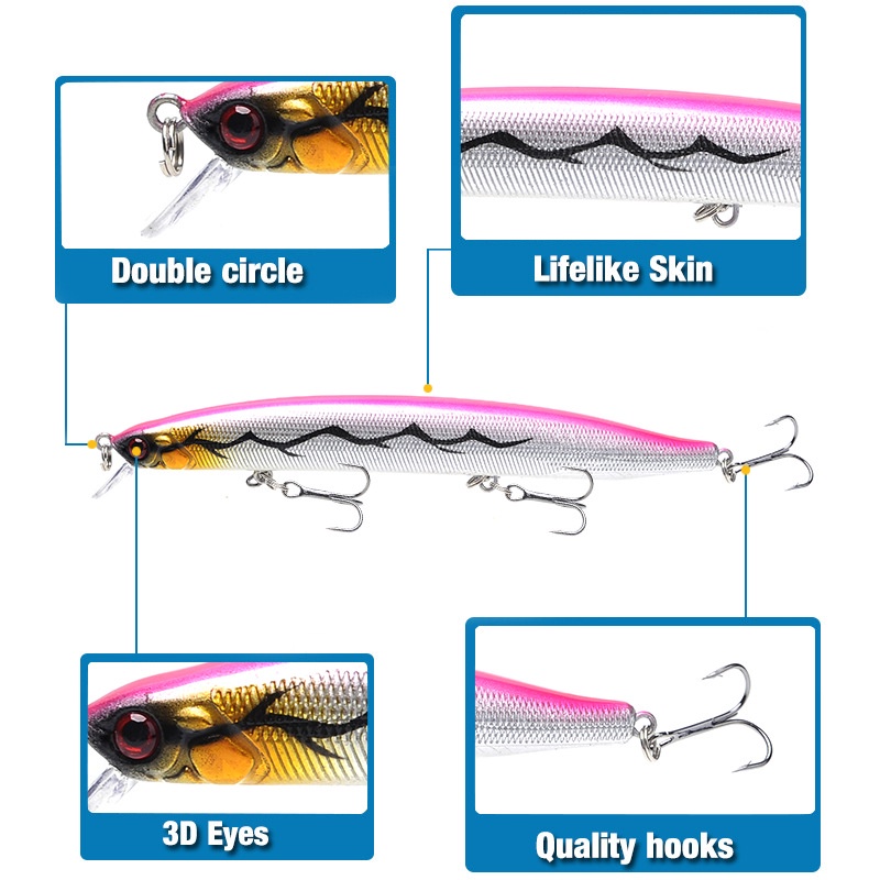 1pc Umpan Pancing Ikan Kecil 13.8cm 20.4g Dengan Kail