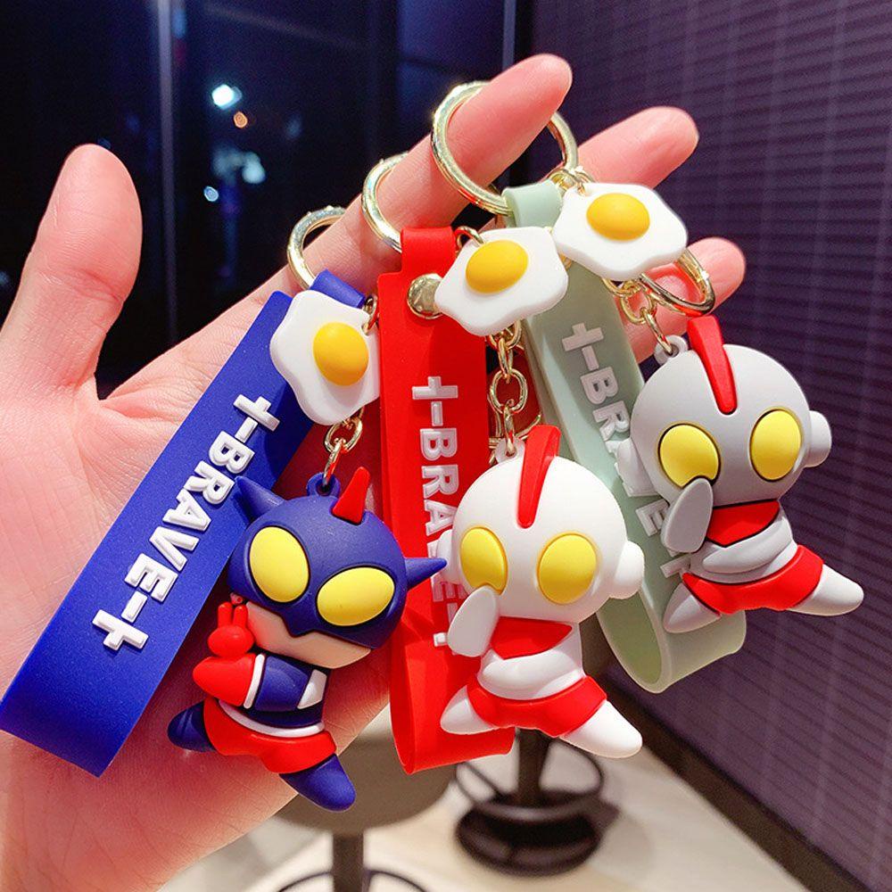 [Elegan] Ultraman Gantungan Kunci Liontin Fashion Ultraman Anime Jepang Gantungan Kunci Mobil Darah Panas Anime Key Ring