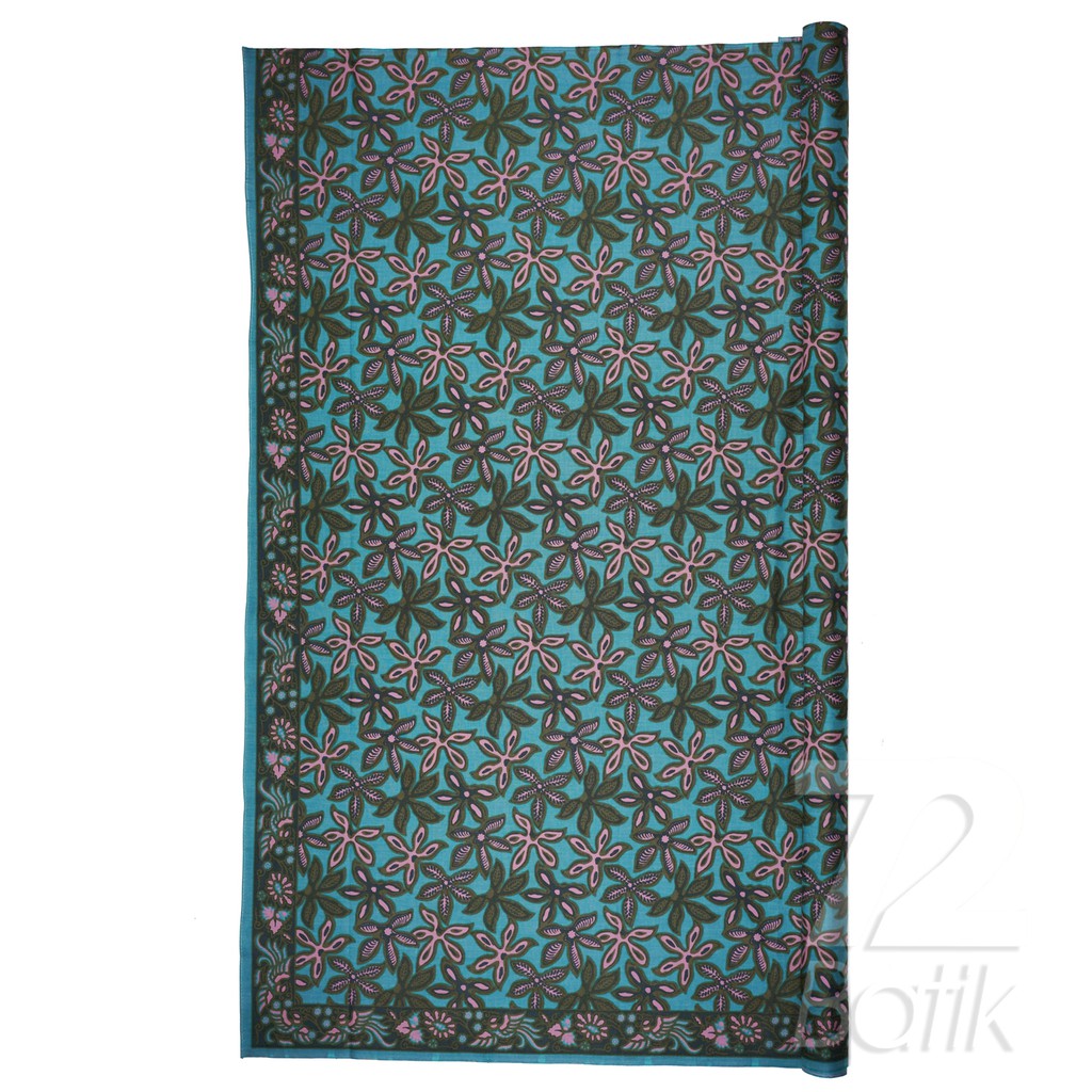 BAHAN BATIK PREMIUM Katun Motif Daun Singkong Warna Biru Tosca Toska 728703 Cap 72 Jarik Jarit Samping Kebat Panjang Batik Katun Modern Premium Bahan Seragam Batik Pernikahan Kantor Keluarga Murah Kamen Jadi Batik Bali Lembaran