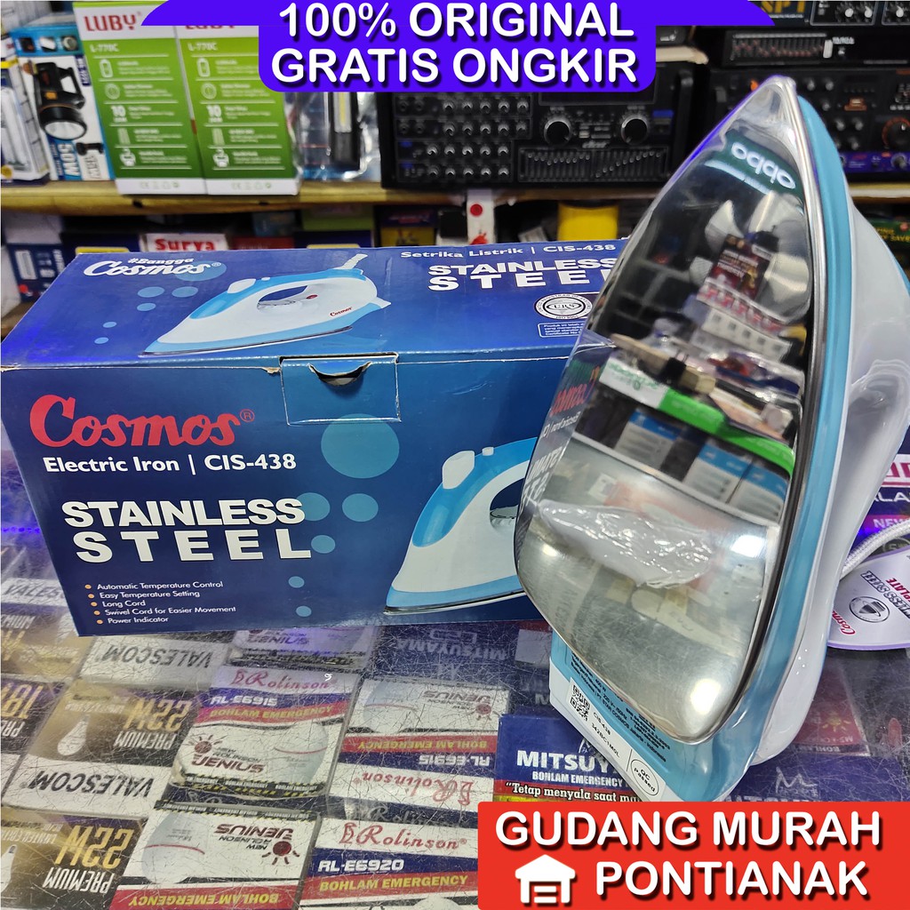 Setrika Cosmos CIS 438 Semprotan Pelembut Alas Stainles steel stenlis Anti karat