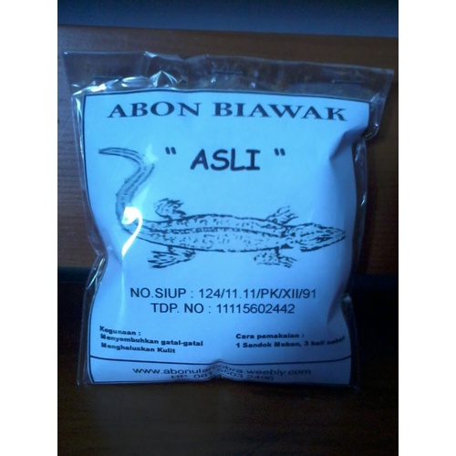 

Abon Biawak obat alergi , exim, dan gatal kulit herbal