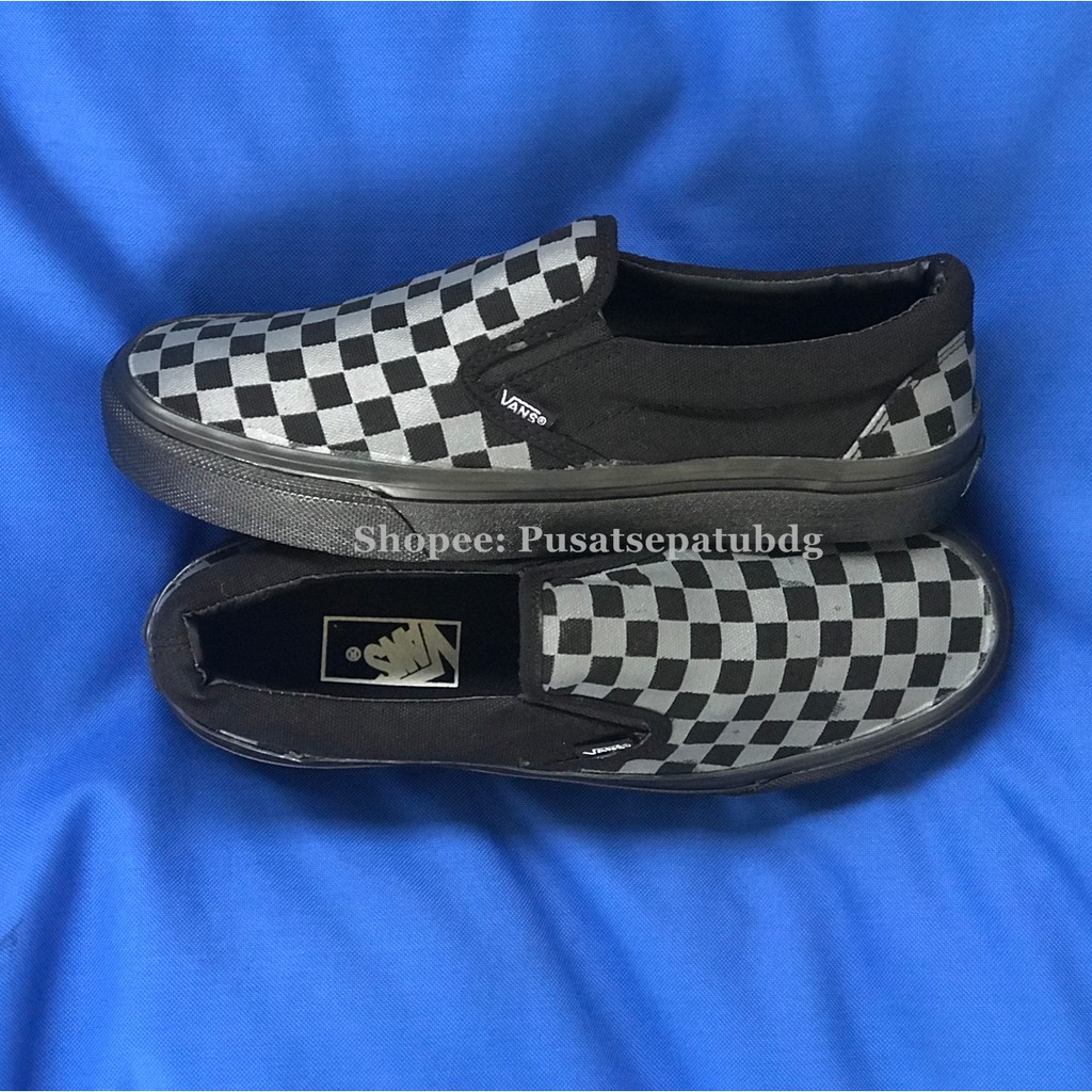 Vans Slip On Checkerboard Black Grey Sol Black