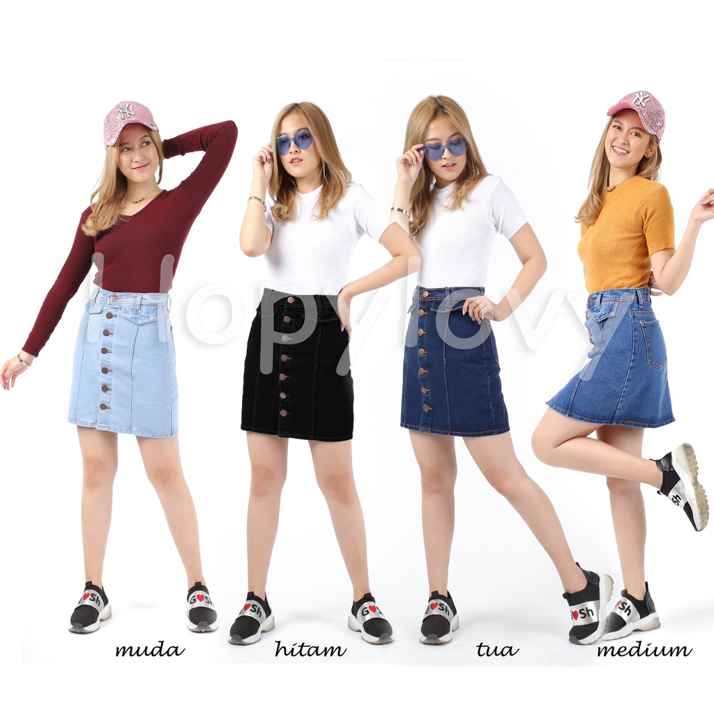 Rok Jeans Wanita | Mini Skirt | Rok Jeans Pendek Wanita Cerish Skirt