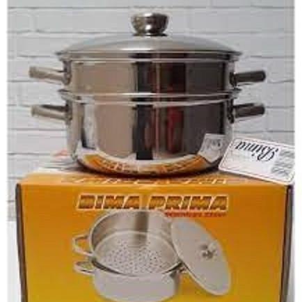 :::::::] Panci BIMA Stainless steel POT & Steamer 30 Cm 30cm / kukusan 2 susun