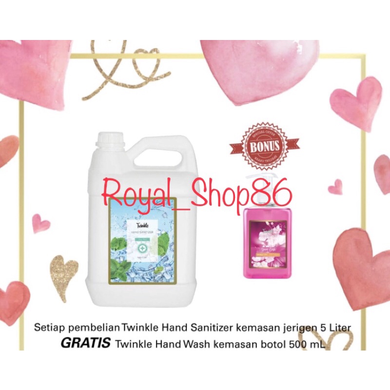 Handsanitizer Food Grade Twinkle Liquid Icy Mint 5 Liter