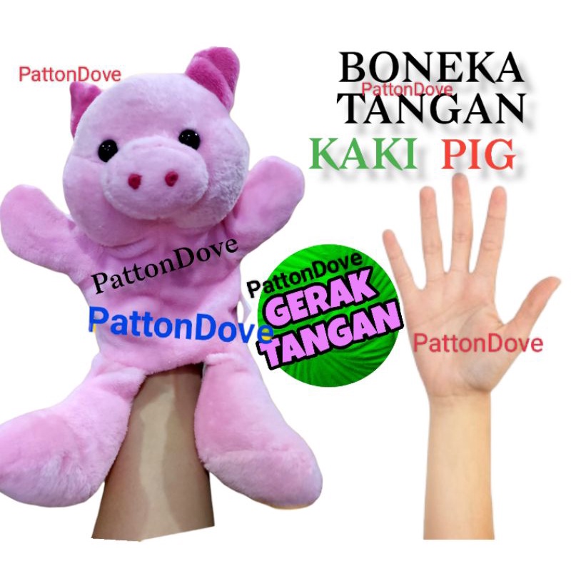 BONEKA TANGAN PREMIUM BABI PIG HAND PUPPET ANIMAL BINATANG HEWAN