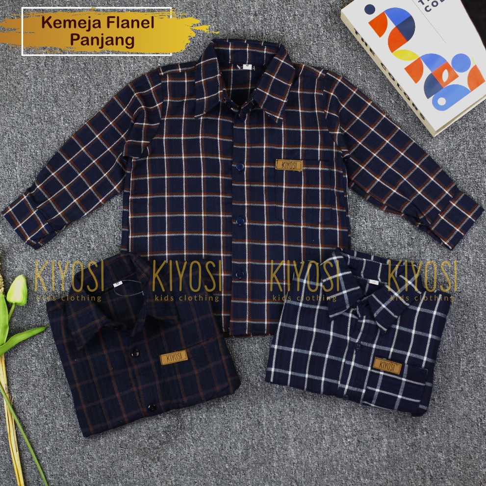 Kemeja Anak Flanel Laki-Laki Lengan Panjang Best Seller 1-6 Tahun